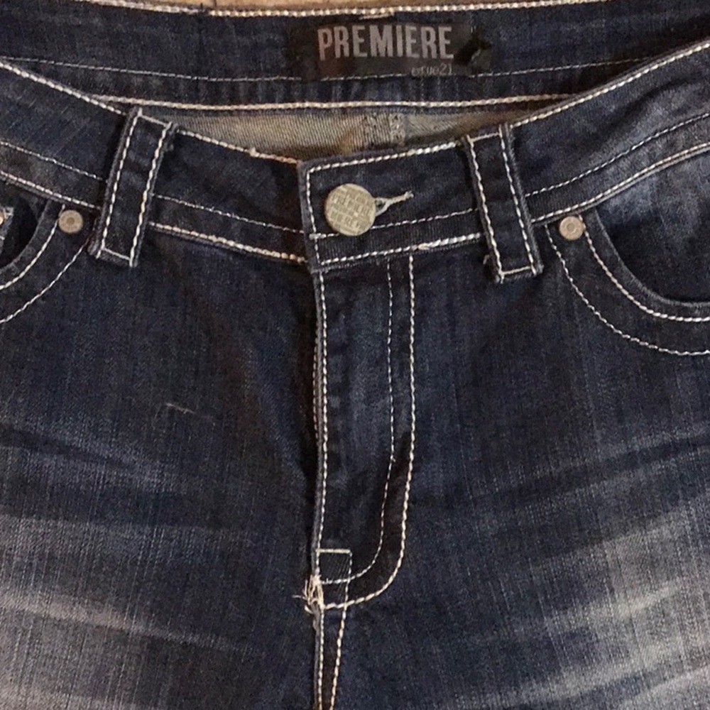 Premier Blue Boot Cut Jeans with Classic Fading